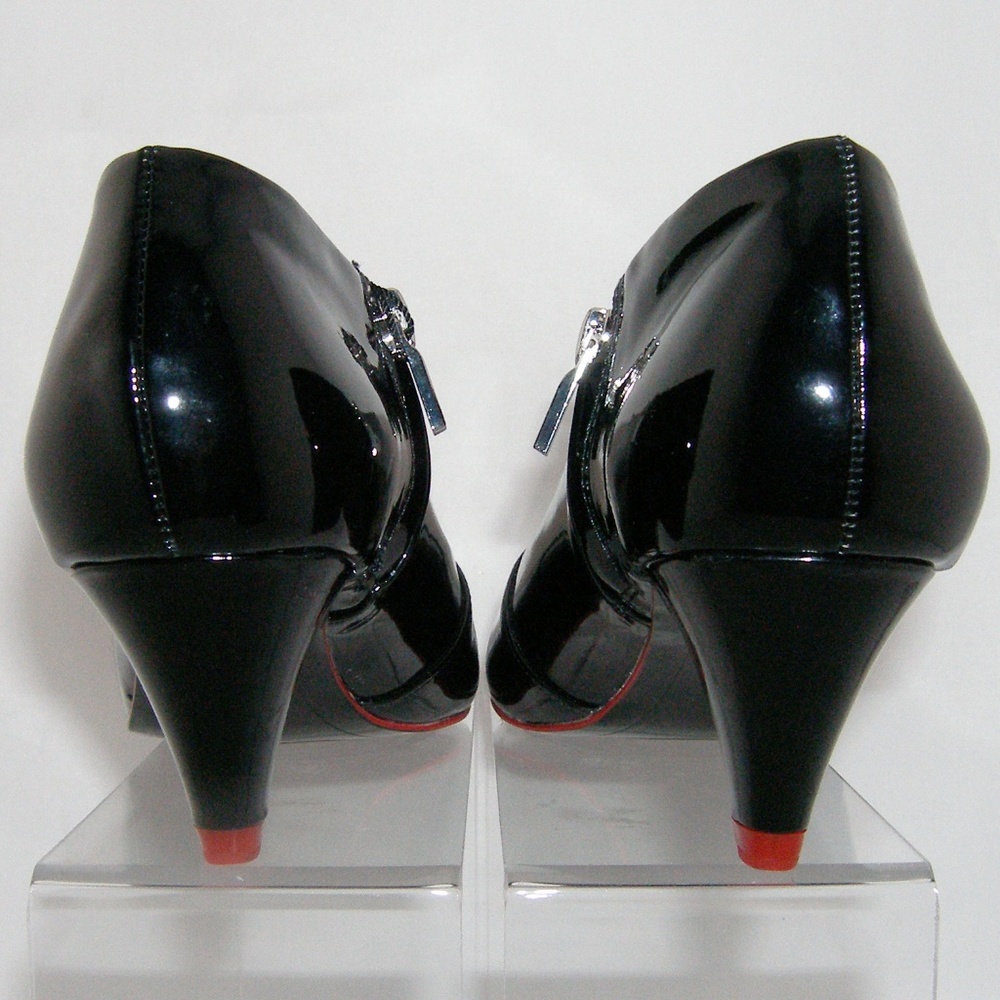 Zara Woman black pointed man made zip booties 6 - Picture 8 of 8